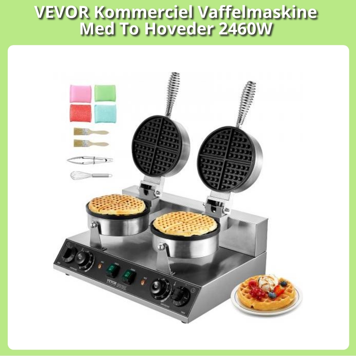 Anmeldelse af VEVOR Kommerciel Vaffelmaskine Med To Hoveder 2460W