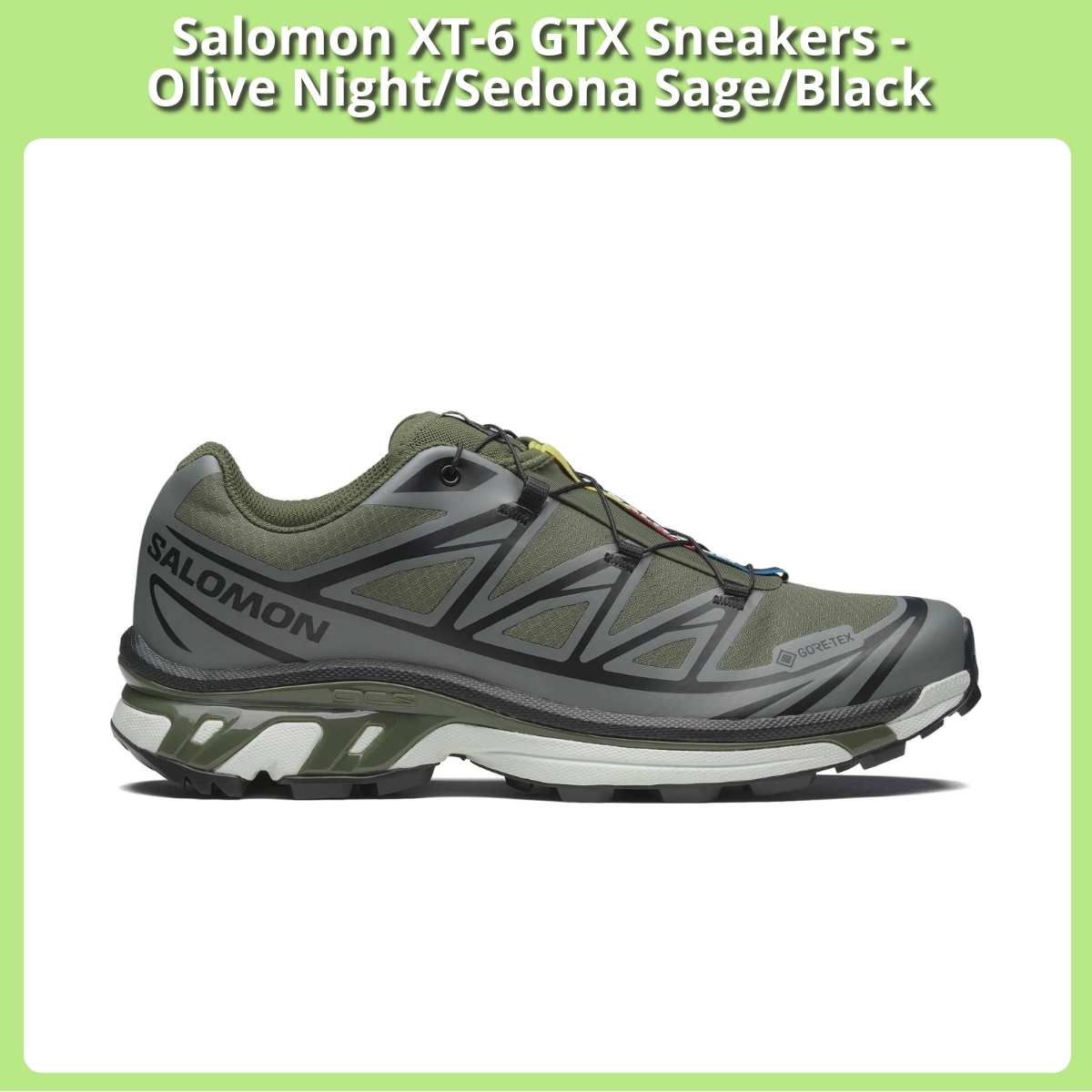 Anmeldelse af Salomon XT-6 GTX Sneakers - Olive Night/Sedona Sage/Black