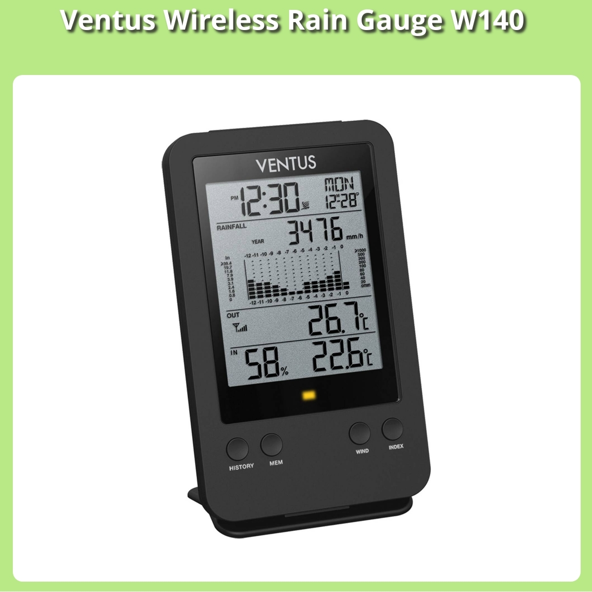 Anmeldelse af Ventus Wireless Rain Gauge W140