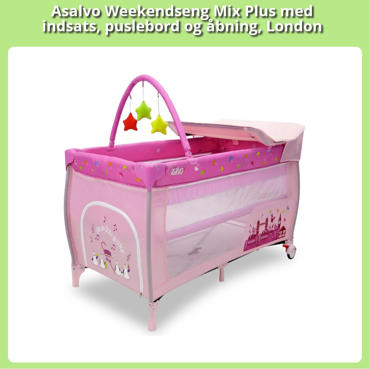 Anmeldelse af Asalvo Weekendseng Mix Plus med indsats, puslebord og åbning, London